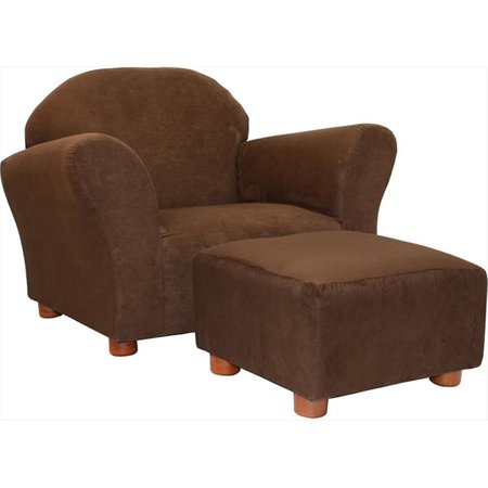 FANTASY FURNITURE Fantasy Furniture CR38 Fantasy Furniture Roundy Chair Microsuede Brown with ottoman CR38